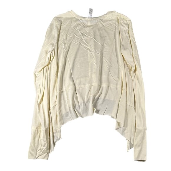 Ododos Womens L Asymmetrical Hem Long Sleeve Cream Top Soft Modal Polyester‎ - Picture 6 of 6
